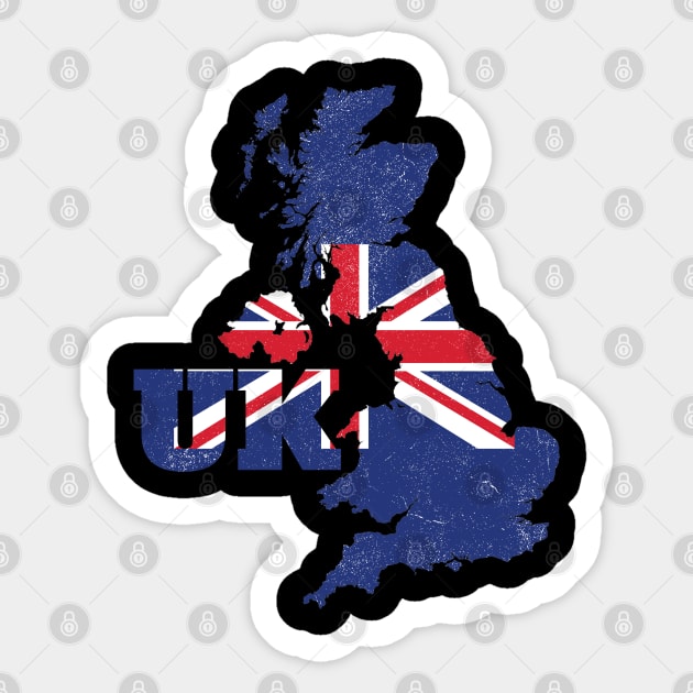 United Kingdom map Flag Sticker by maro_00